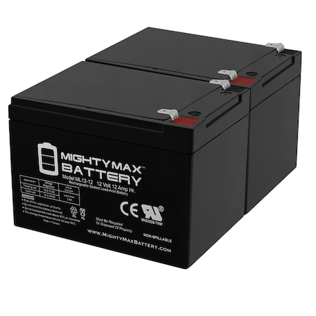 12V 12AH SLA Battery Replacement For LHR12-12 - 2 Pack